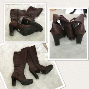 Nine West stacked heel tall boot